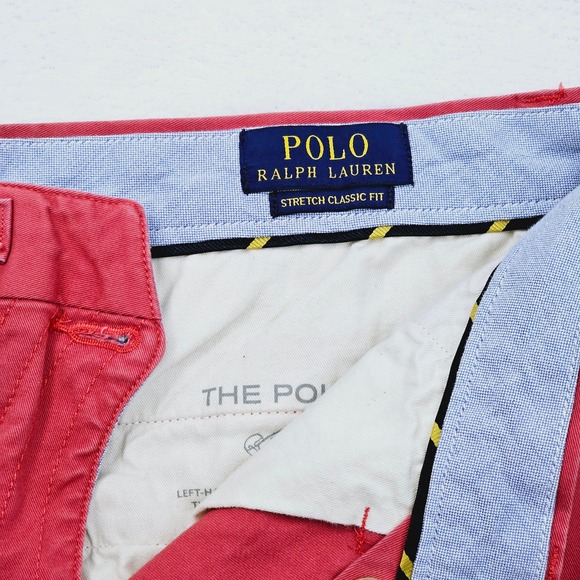 Polo Ralph Lauren Shorts Mens 33W Chino Stretch Classic Red Preppy Coastal Ivy - Picture 4 of 10